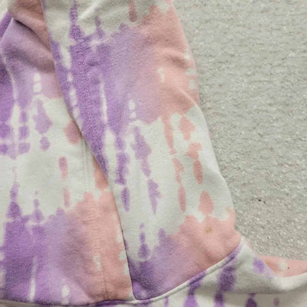 Nike Girls 6X Tie Dye Hoodie Purple Pink Pullover Swoosh Sweatshirt Kids